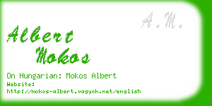 albert mokos business card